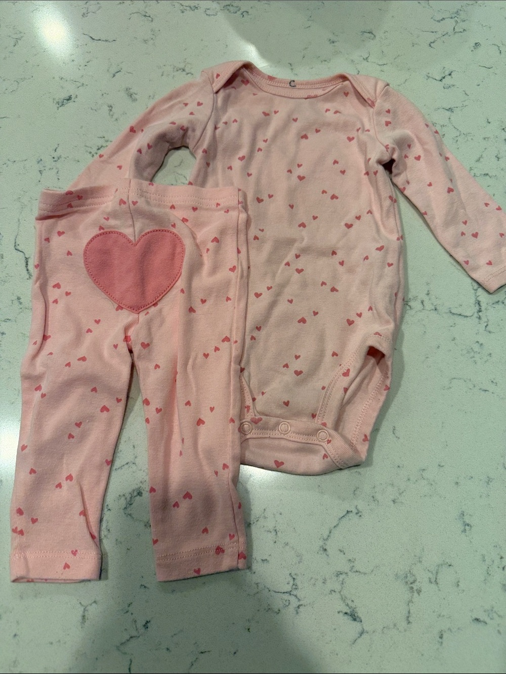 Carter's Pink Heart Print Baby Matching Set